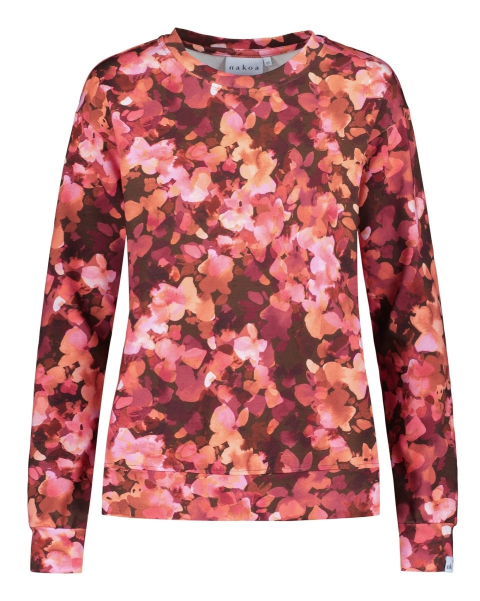 Casual Chic Print Shirt Scarlet Petals - IVALO.COM