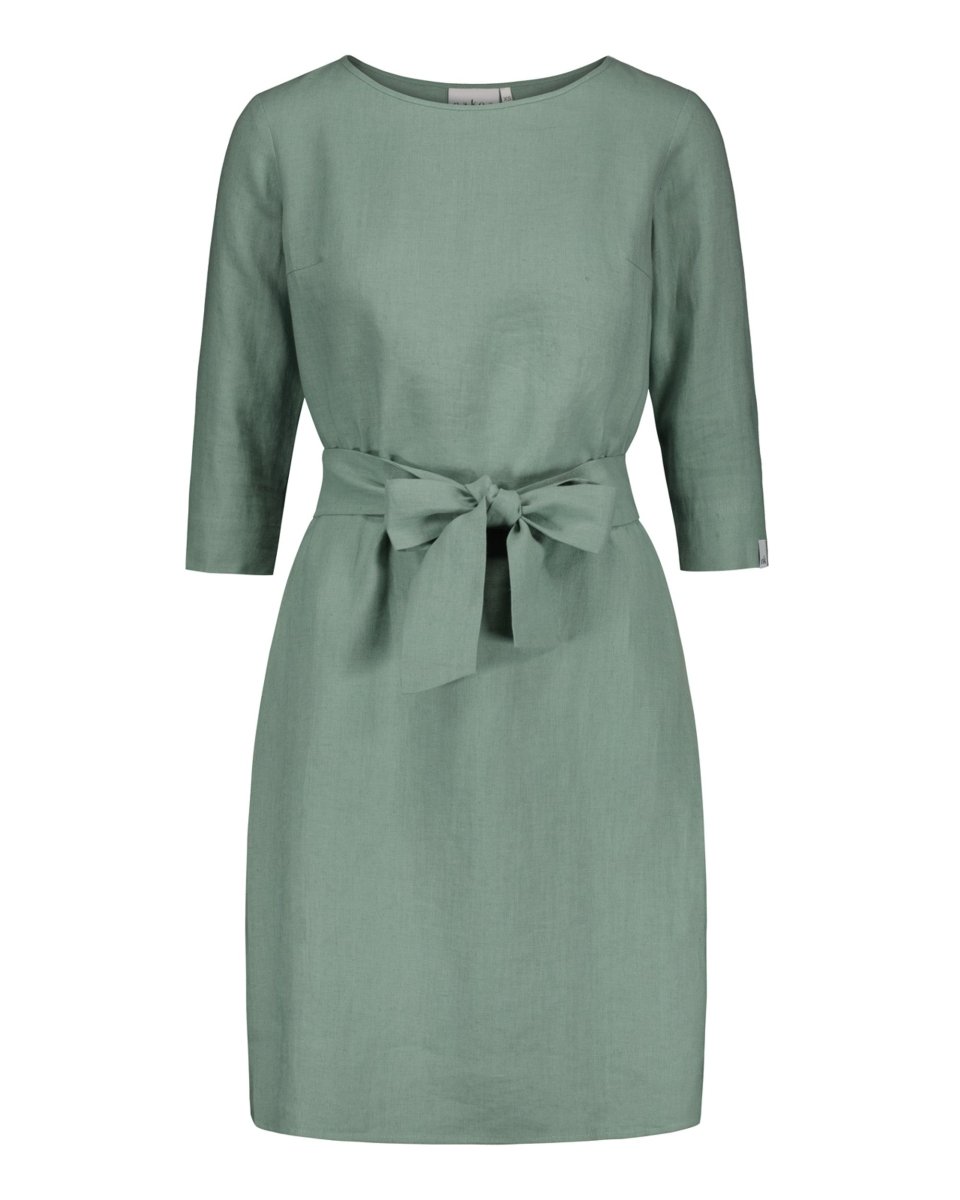 Classic Linen Dress Desert Sage Green - IVALO.COM