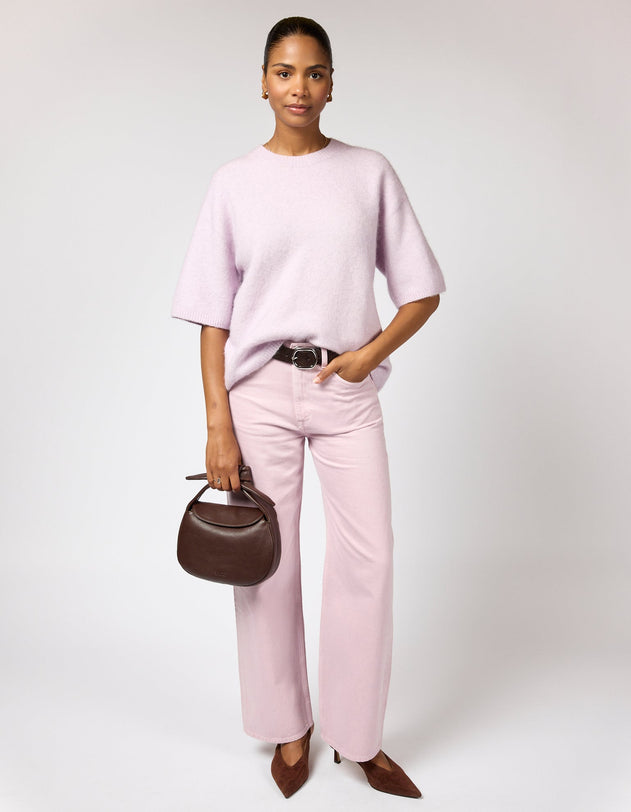 Coco Croissant Bag Soft Grain Leather Chocolate Brown