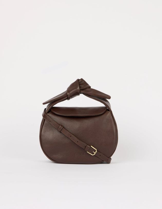 Coco Croissant Bag Soft Grain Leather Chocolate Brown
