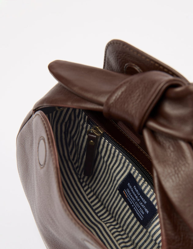 Coco Croissant Bag Soft Grain Leather Chocolate Brown