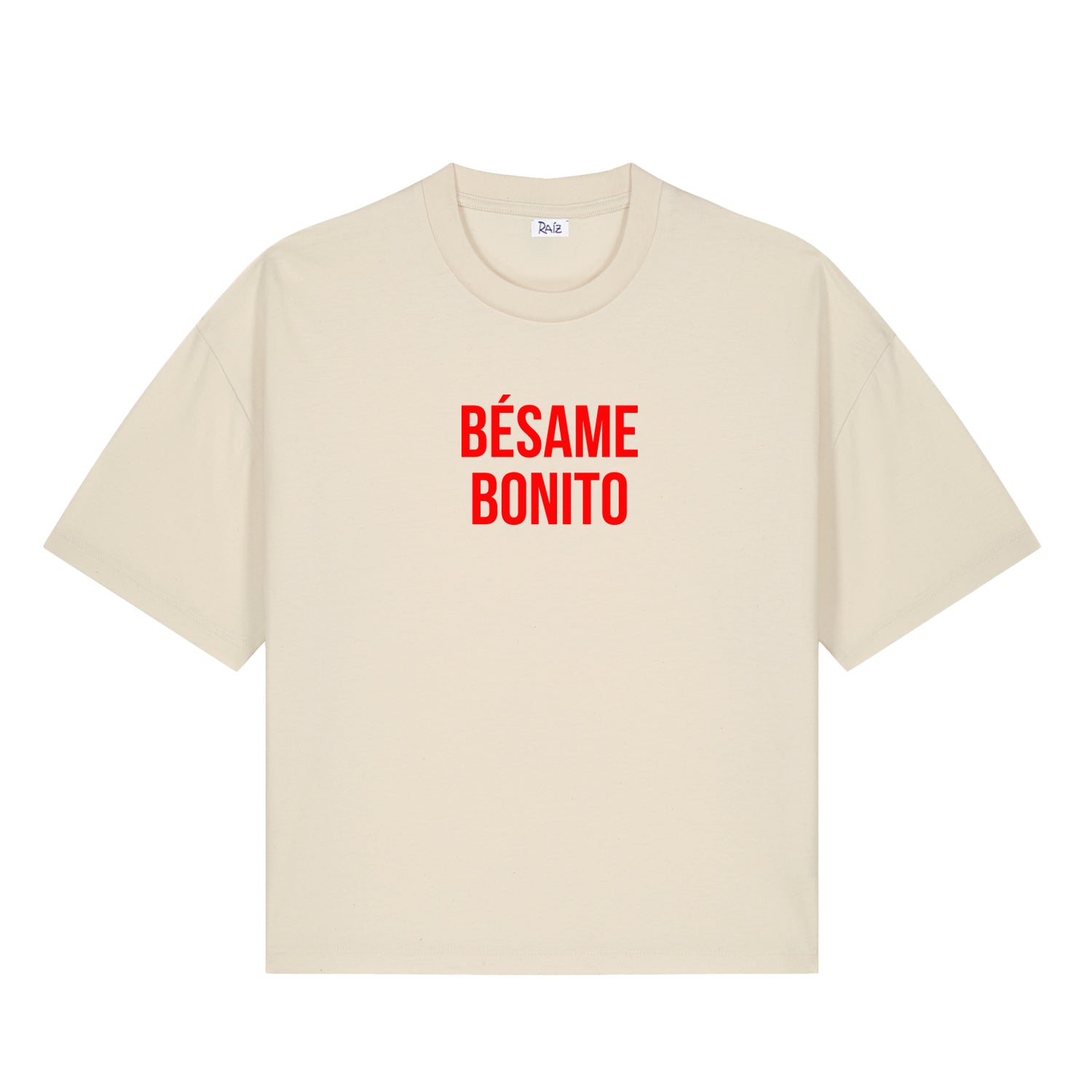 Crop Besame Bonito T-Shirt Beige