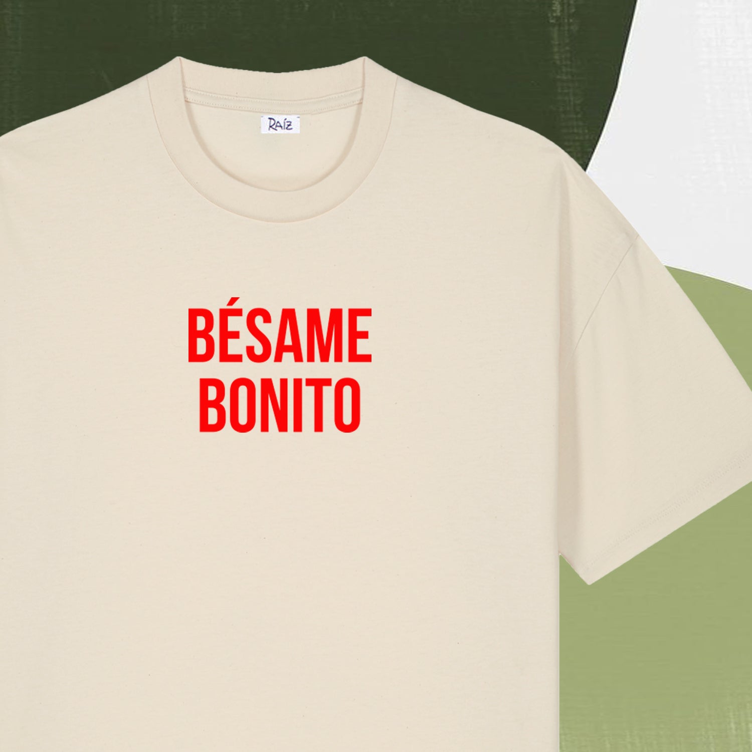Crop Besame Bonito T-Shirt Beige