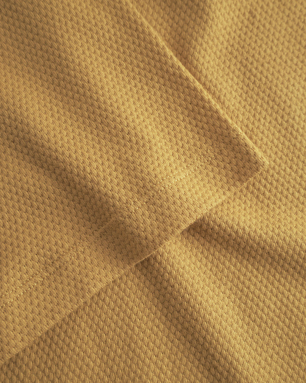 Cropped Waffle T-Shirt Mustard Yellow