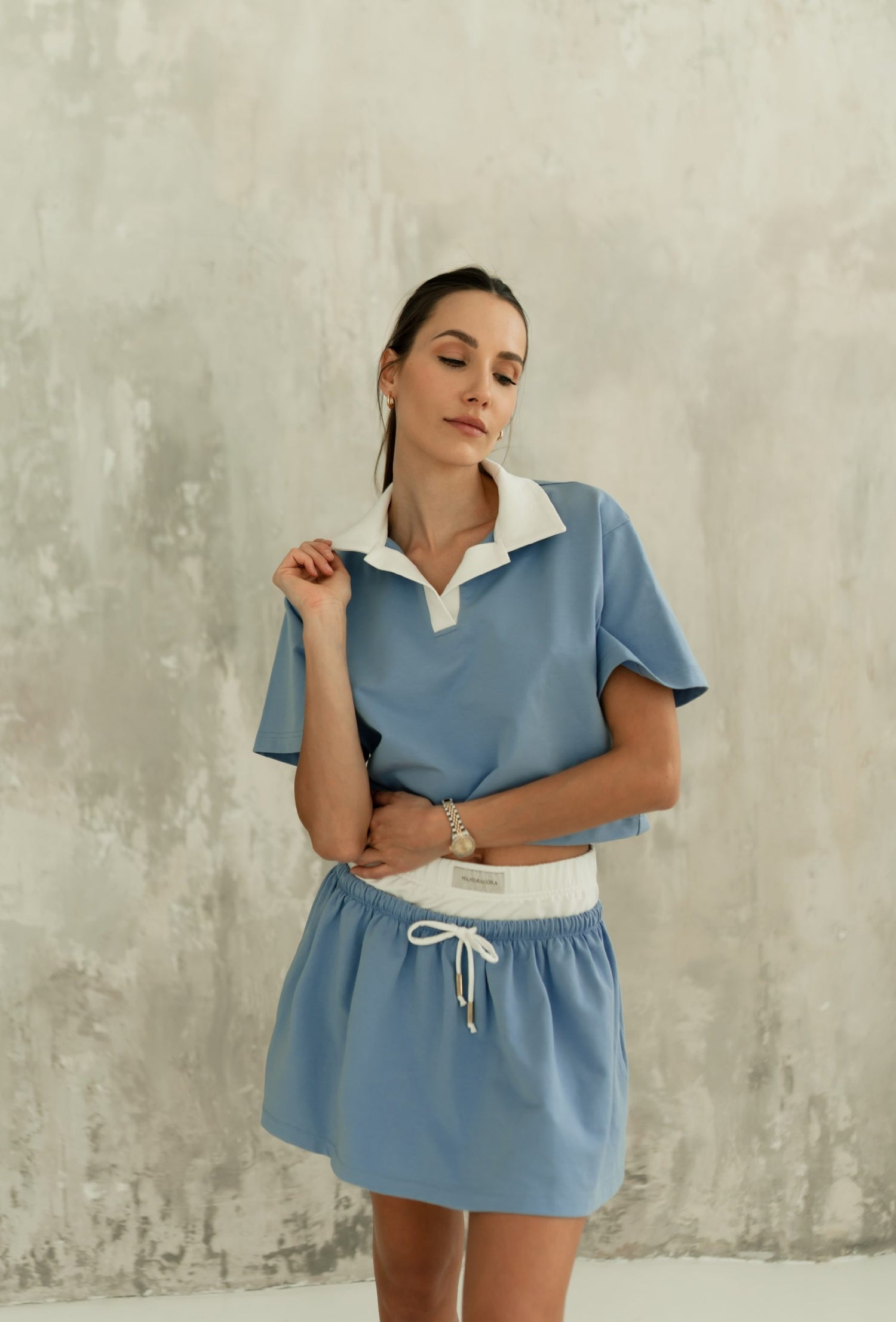 Goia Cotton Skirt Blue