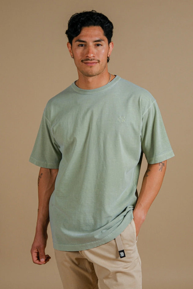 Men's Essential Pigment Heavyweight Oversized T-Shirt Reseda Green