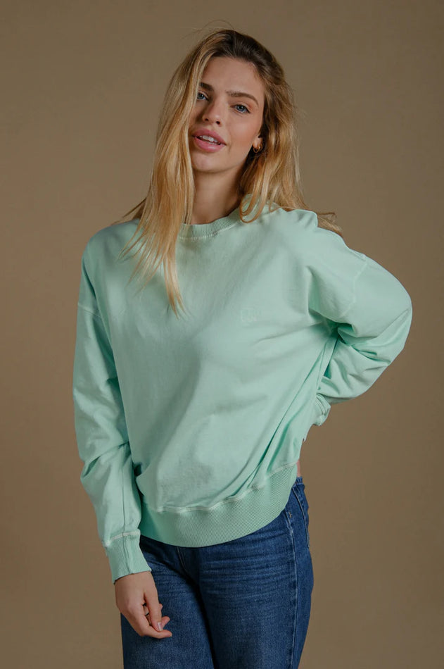 Women’s Essential Pigment Oversized Sweater Dusty Aqua