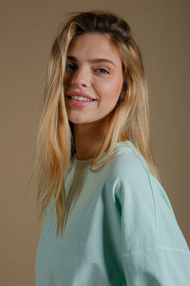 Women’s Essential Pigment Oversized Sweater Dusty Aqua