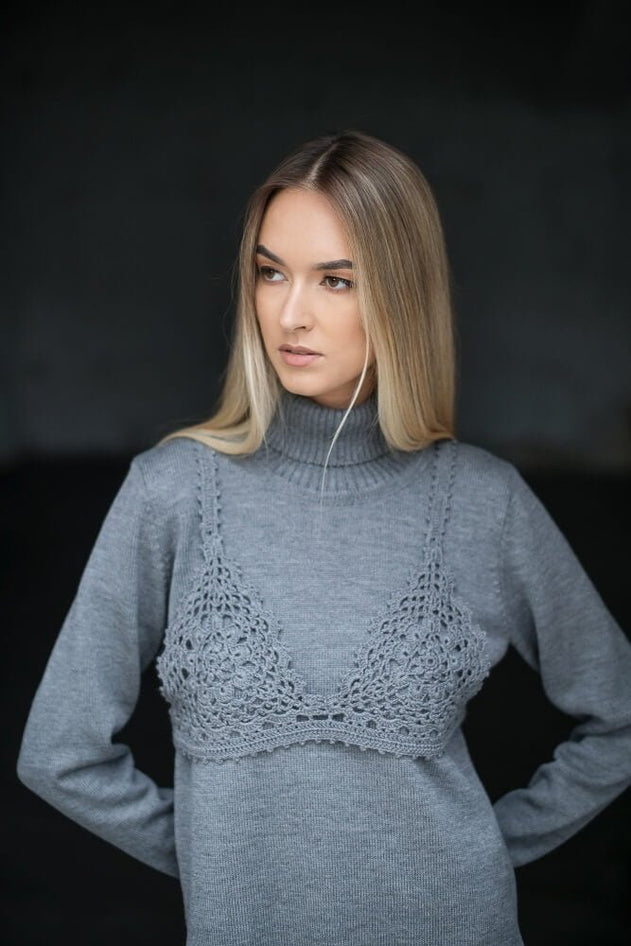 Crochet Merino Wool Bralette Top