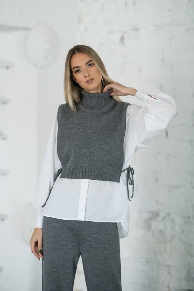 Merino Wool Turtleneck Vest