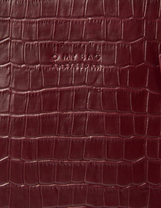 Blair Bag Dark Cherry Croco Print Leather