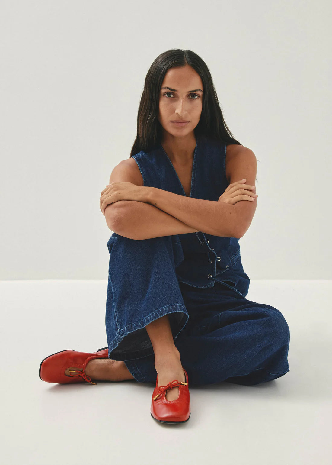Rosalind Leather Ballet Flats Red