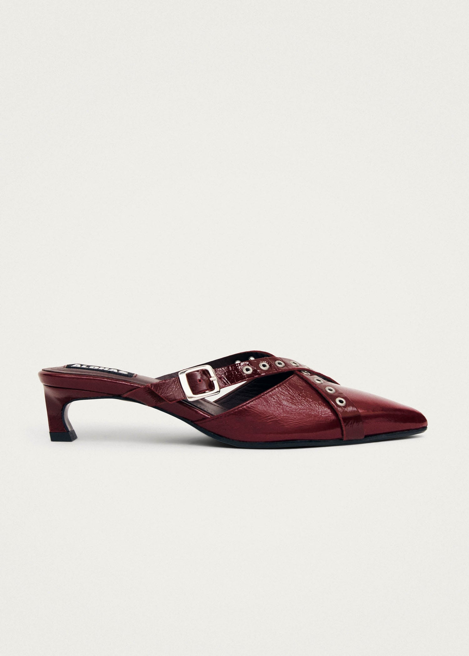 Zyra Leather Mules Onix Burgundy