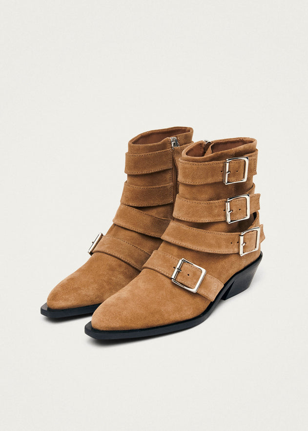 Eras Leather Ankle Boots Suede Tan