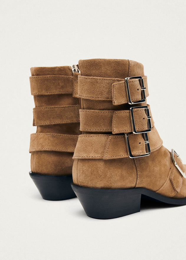 Eras Leather Ankle Boots Suede Tan
