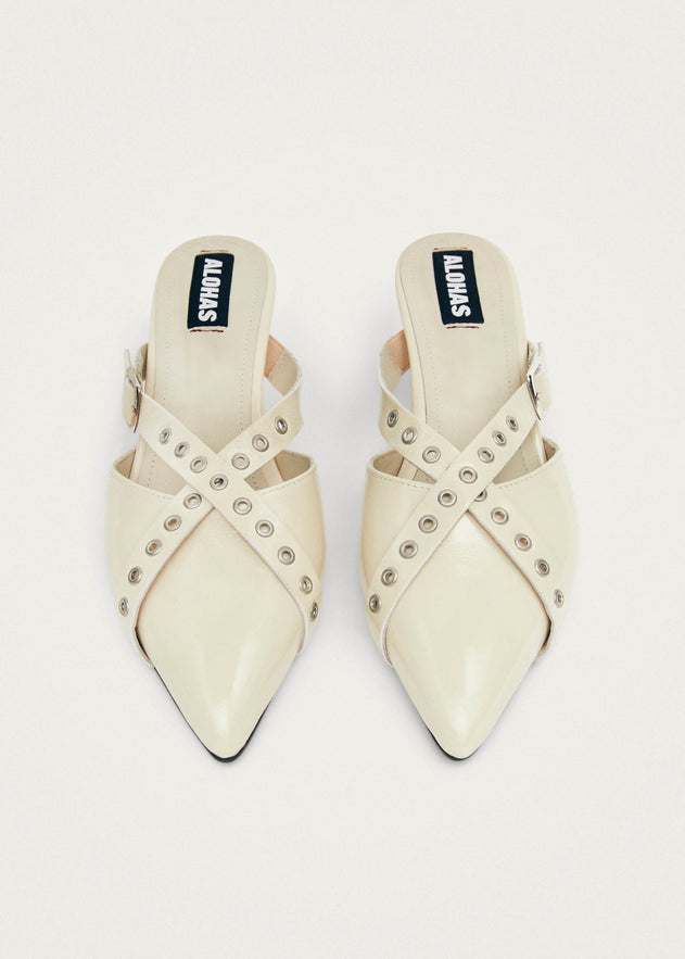 Zyra Leather Mules Onix Cream