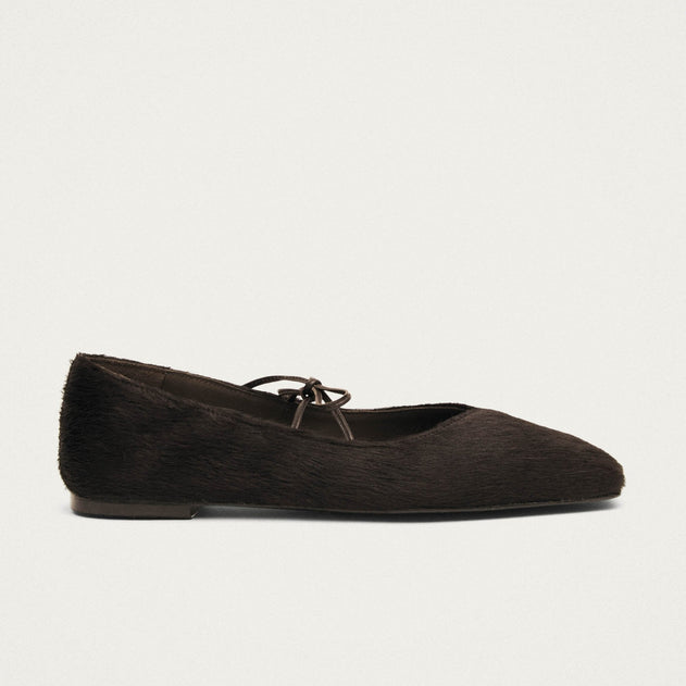 Sway Soft Leather Ballet Flats Brown