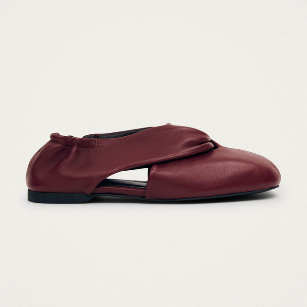 Alaula Leather Ballet Flats Burgundy