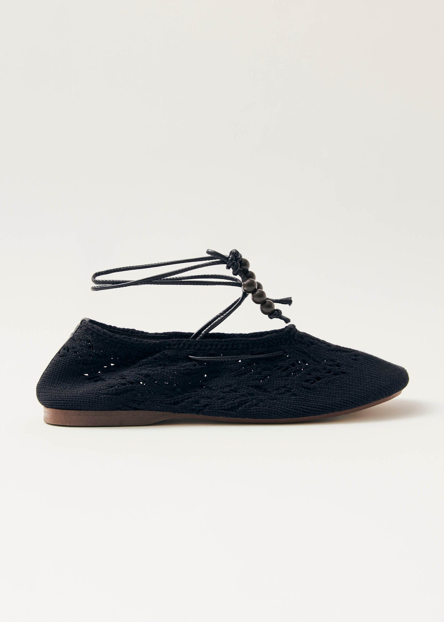 Rosemary Crochet Ballet Flats Black