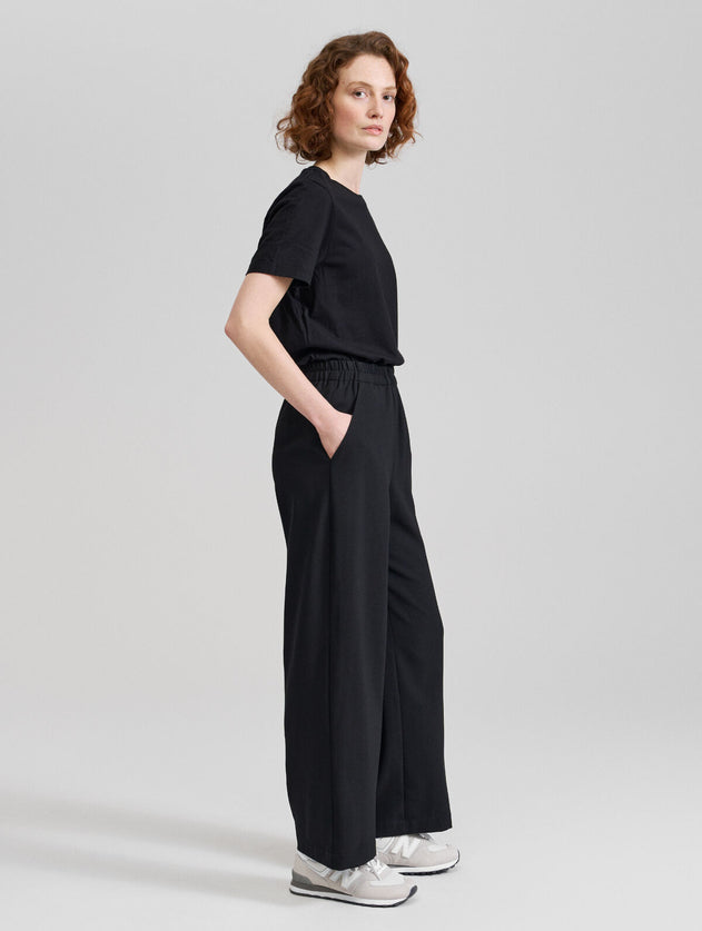 Elvi Wool Blend Pants Black
