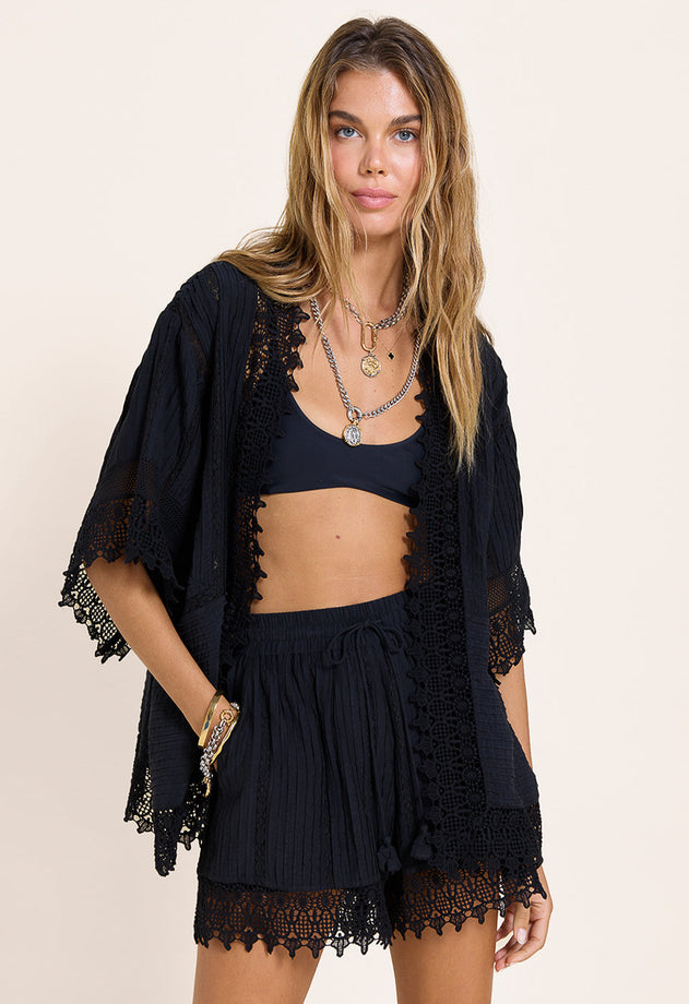 Ethereal Kimono Jacket Onyx Black