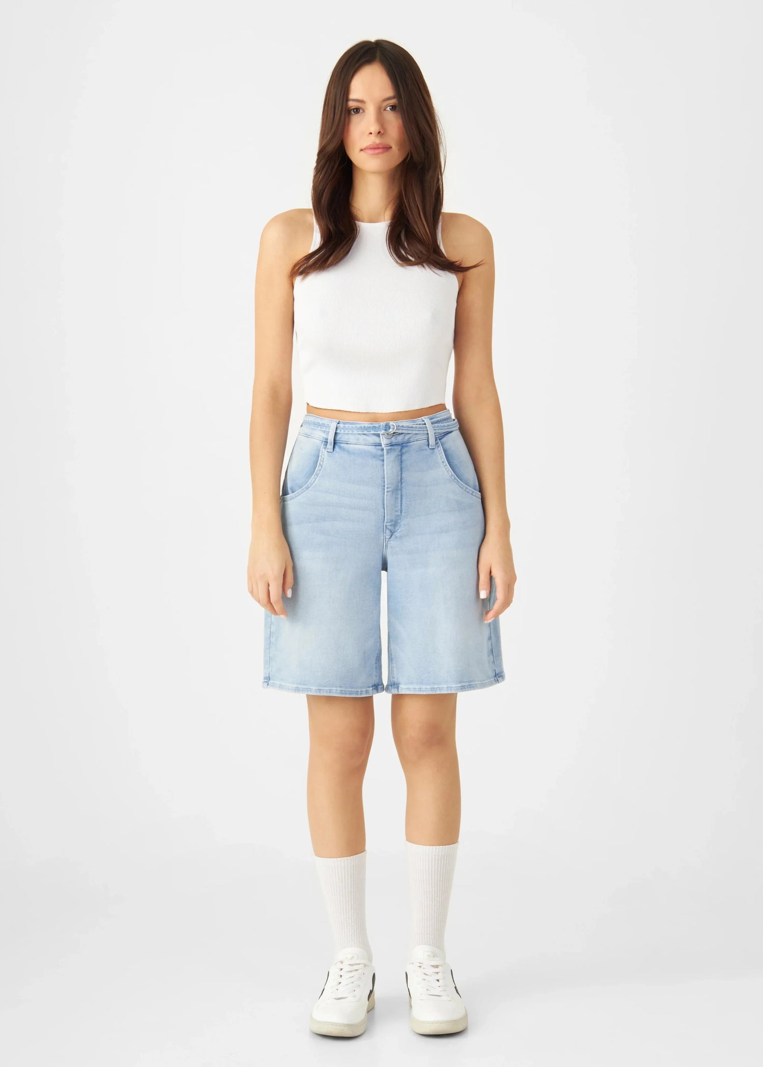 Blinky Soft Denim Shorts Light Blue