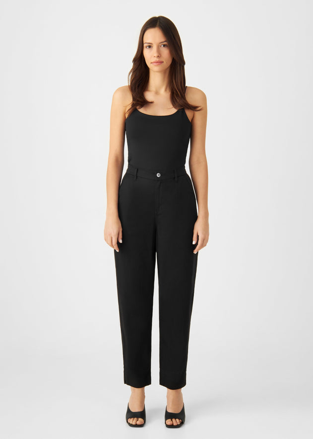Sunshine Tapered Tencel Trousers Midnight Black