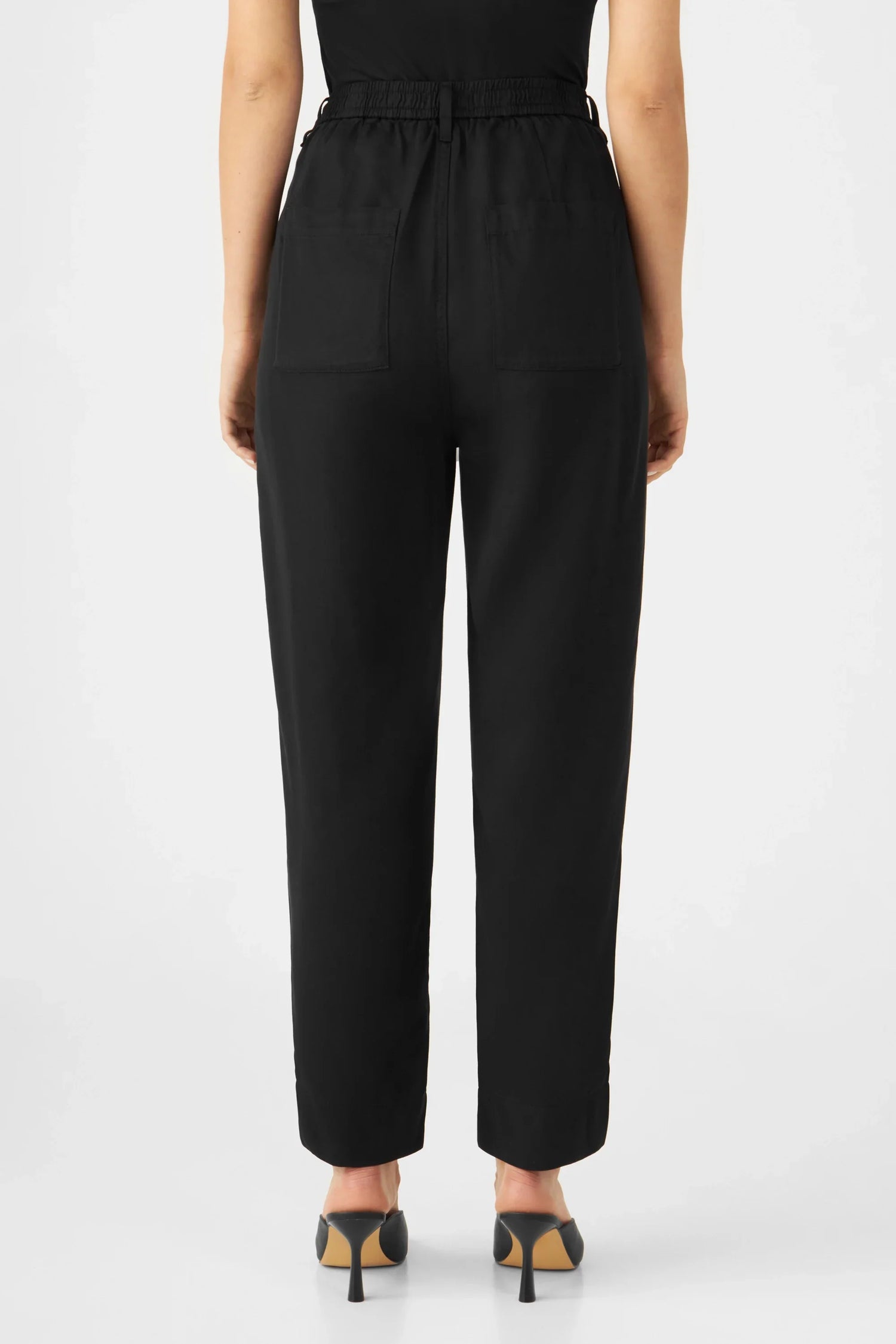 Sunshine Tapered Tencel Trousers Midnight Black