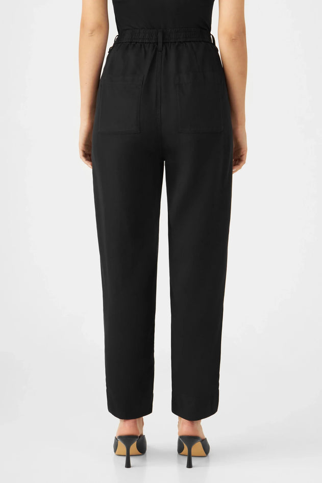 Sunshine Tapered Tencel Trousers Midnight Black