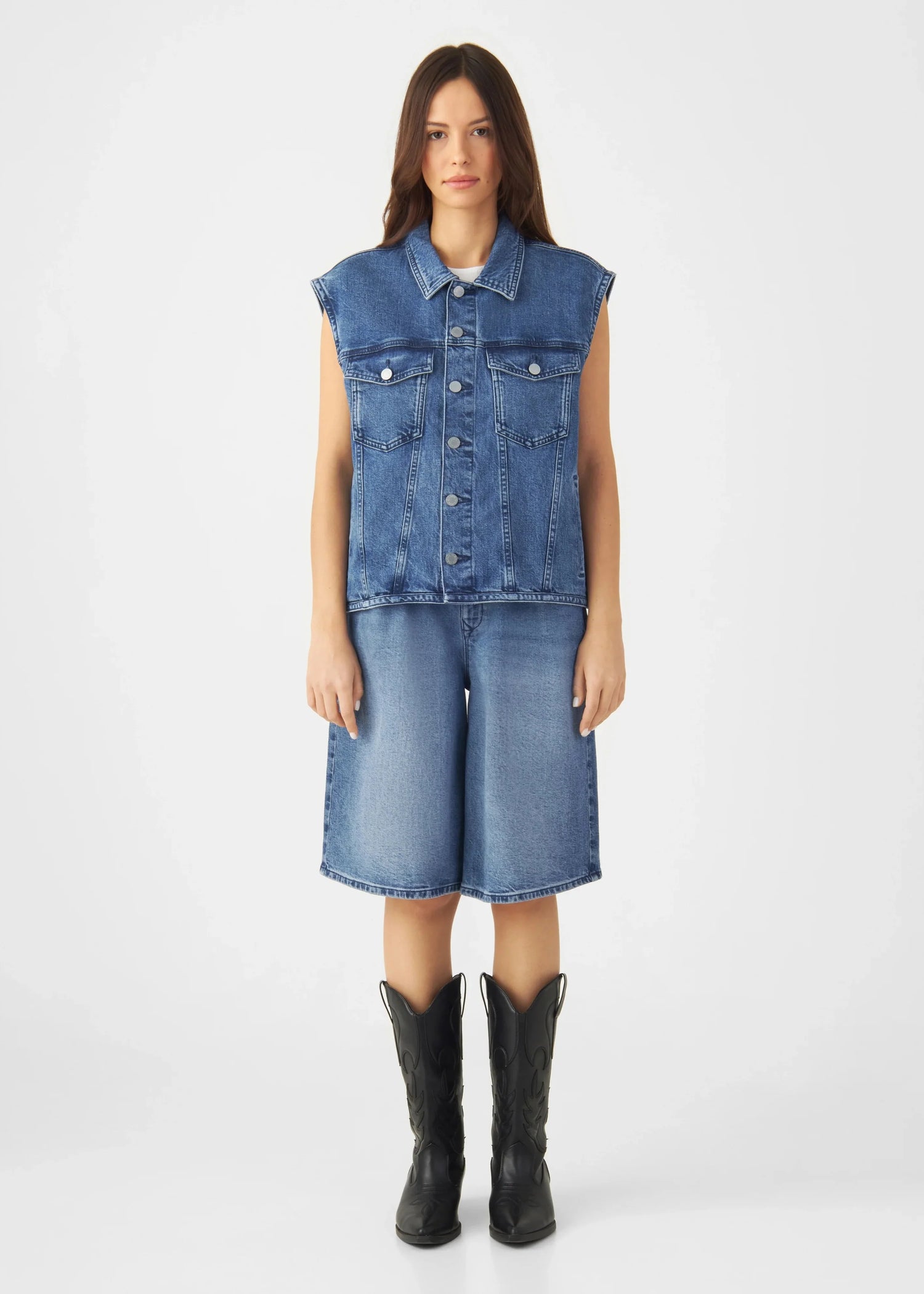 Lunar Minimal Stretch Biker Vest Medium Blue