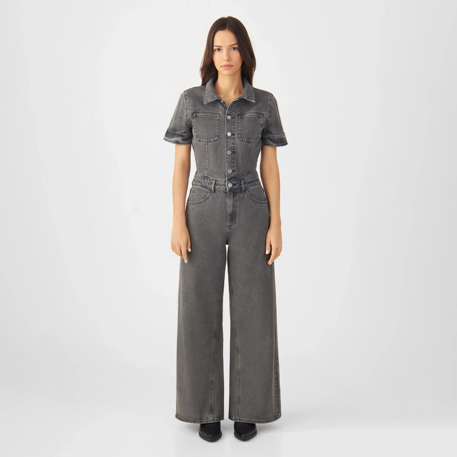 Twitter Minimal Stretch Overalls Dark Grey
