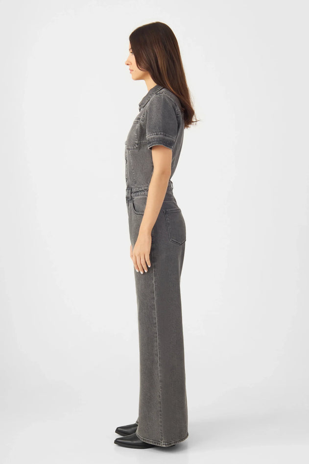 Twitter Minimal Stretch Overalls Dark Grey