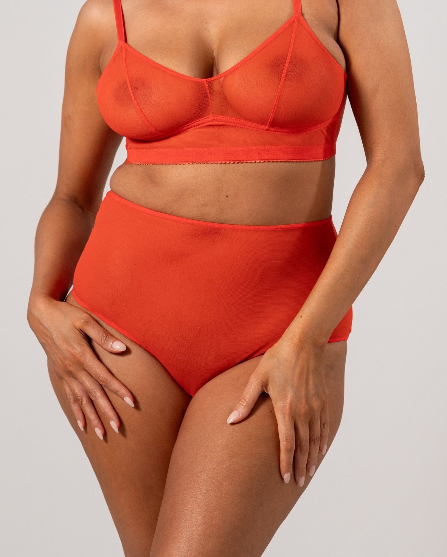 Mesh Highwaist Briefs 3-Pack Fiery Red