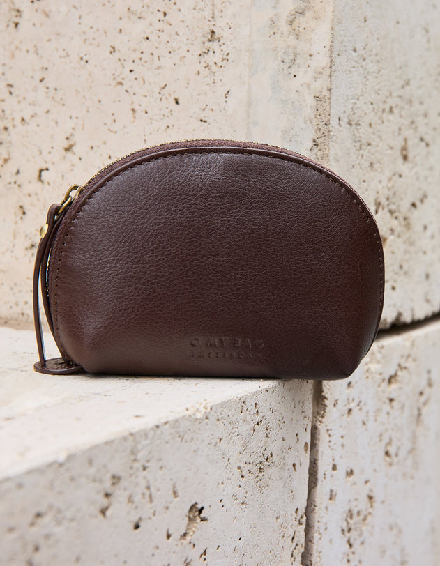 Make up Case Small Soft Grain Chocolate Brown