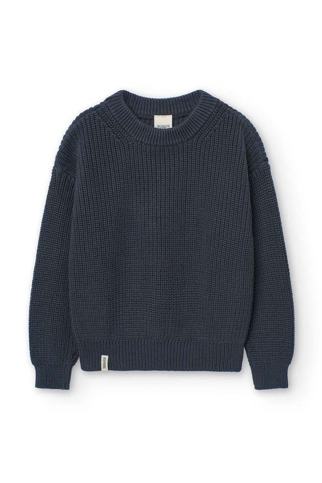 Kid's Golaf Knitted Sweater Grey Blue