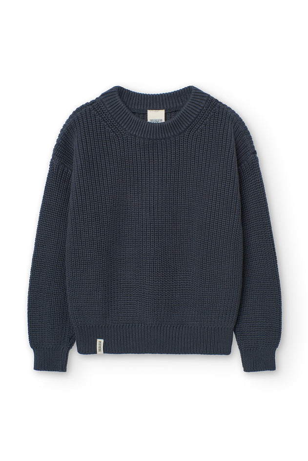 Kid's Golaf Knitted Sweater Grey Blue