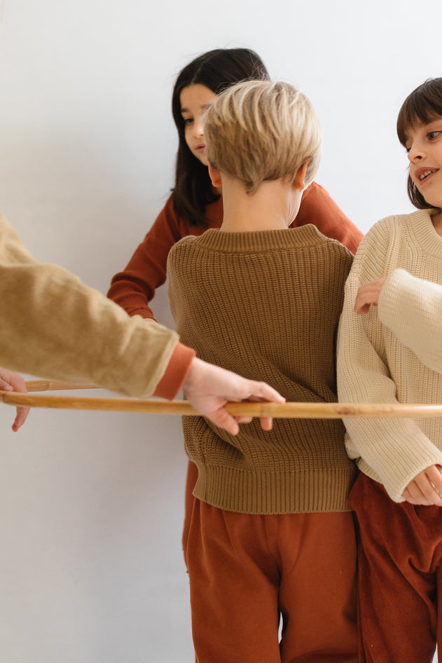 Kid's Golaf Knitted Sweater Brown
