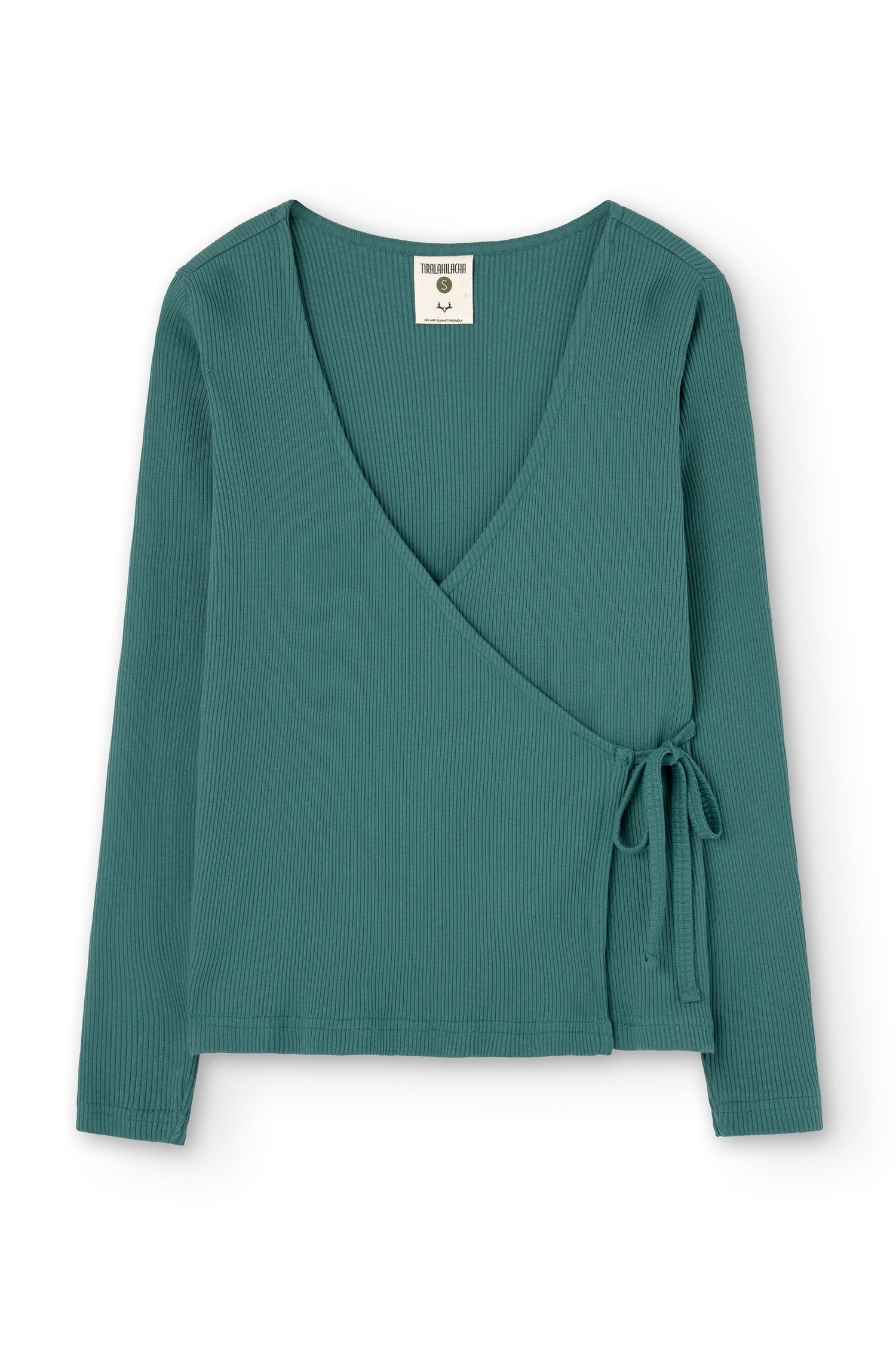 Gina Long Sleeved Crossover Top Sky Blue