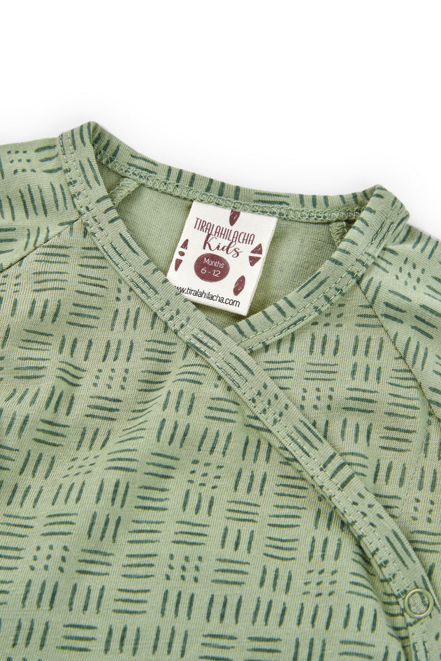 Baby's Haruka Kimono Bodysuit Wicker Green