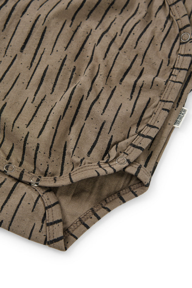 Baby's Haruka Kimono Bodysuit Brown Bark