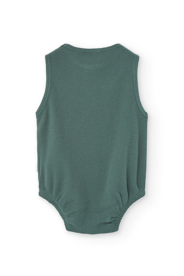 Baby's Haoa Waffle Romper Blue