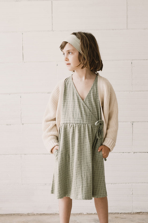 Kids' Hannia Wrap Dress Wicker Green