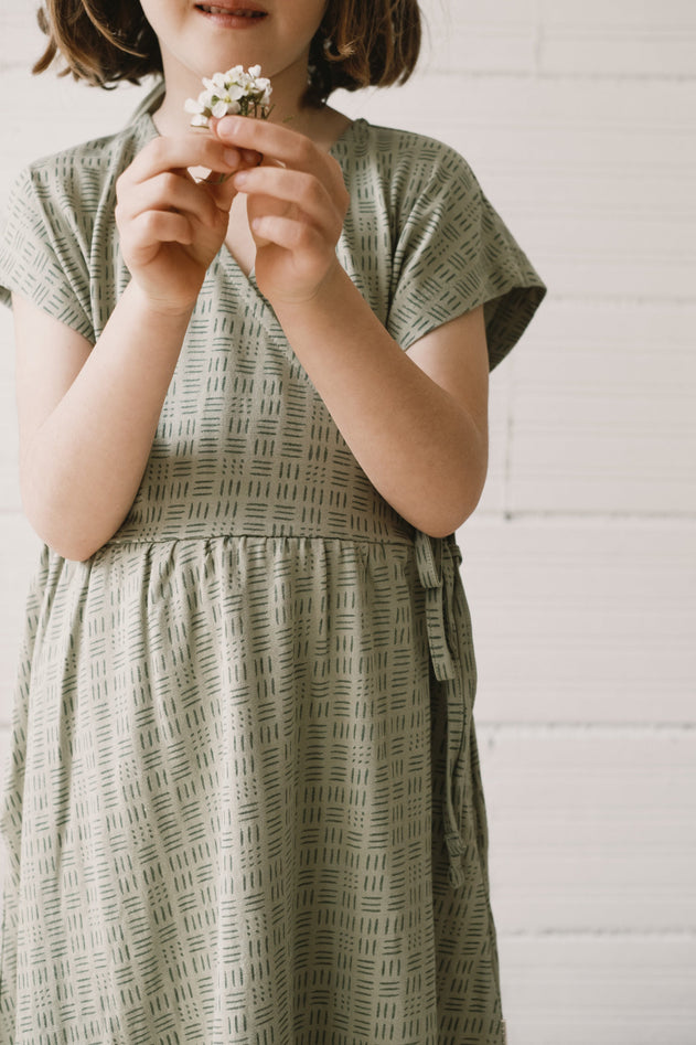 Kids' Hannia Wrap Dress Wicker Green