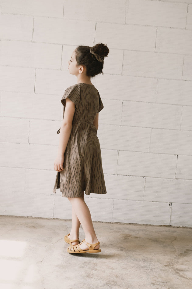 Kids' Hannia Wrap Dress Bark Brown