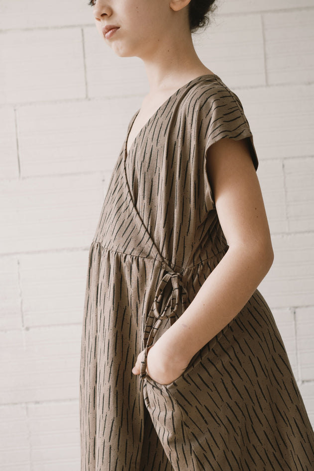 Kids' Hannia Wrap Dress Bark Brown