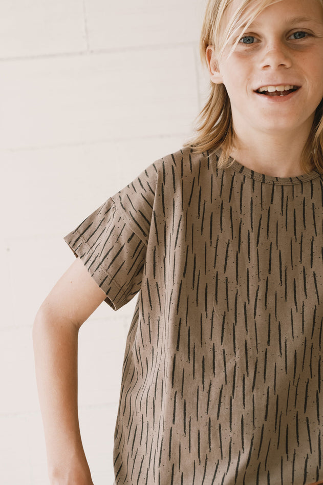 Kid's Haco Oversized T-Shirt Brown Bark