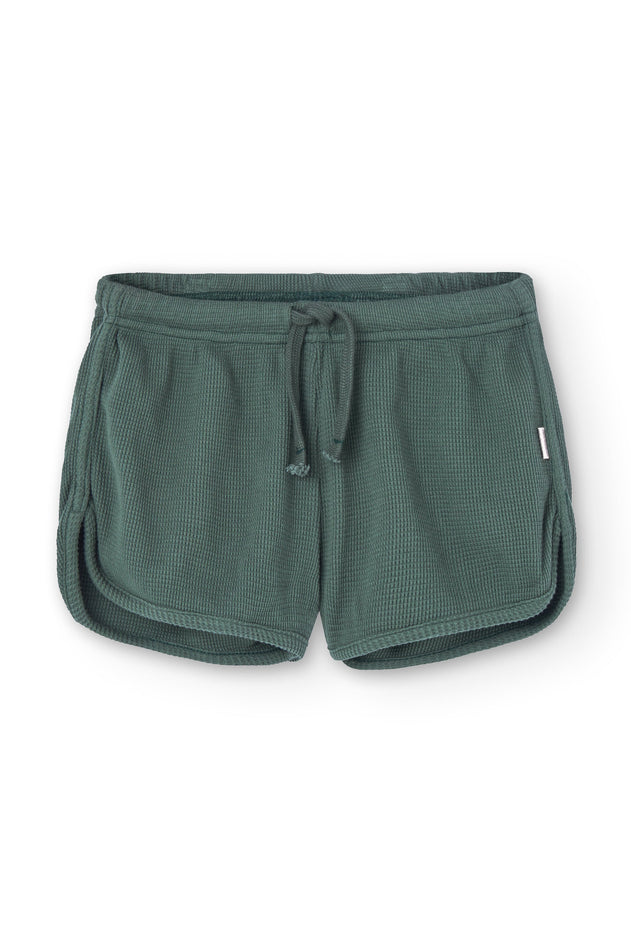 Kid's Huali Waffle Organic Cotton Shorts Blue