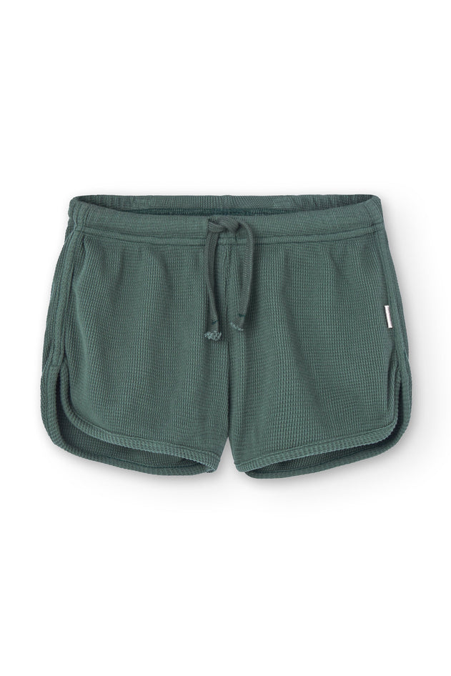 Kid's Huali Waffle Organic Cotton Shorts Blue
