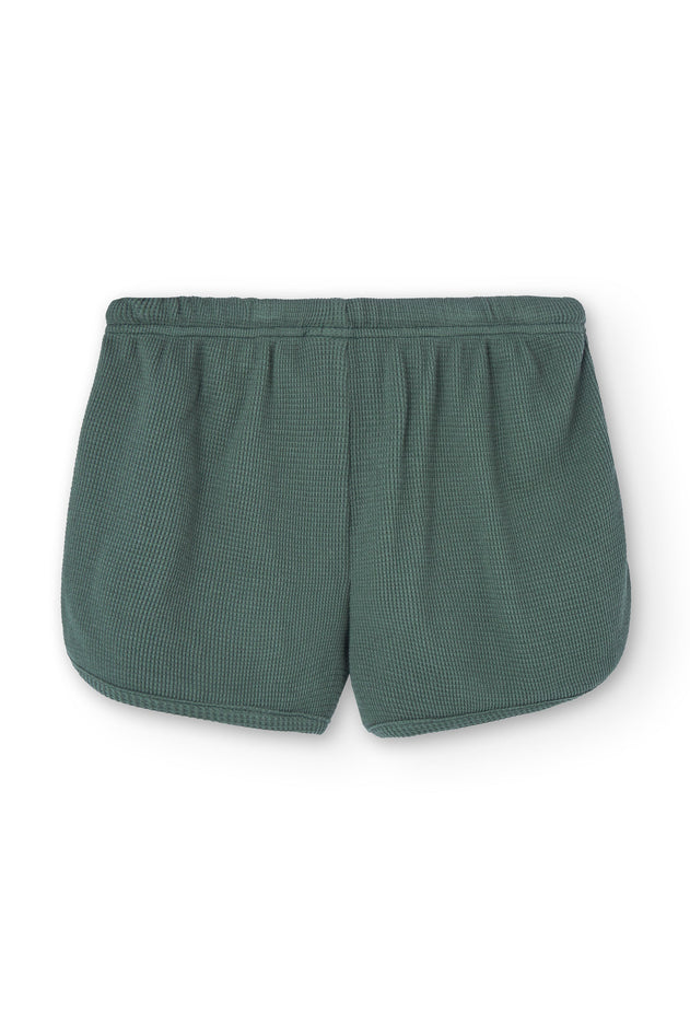 Kid's Huali Waffle Organic Cotton Shorts Blue