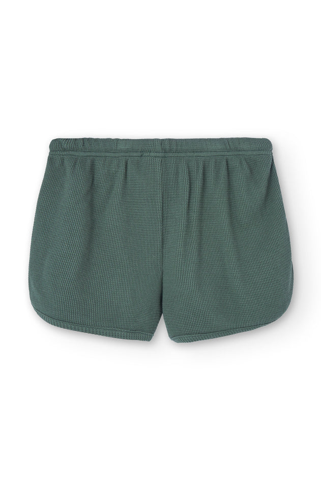 Kid's Huali Waffle Organic Cotton Shorts Blue